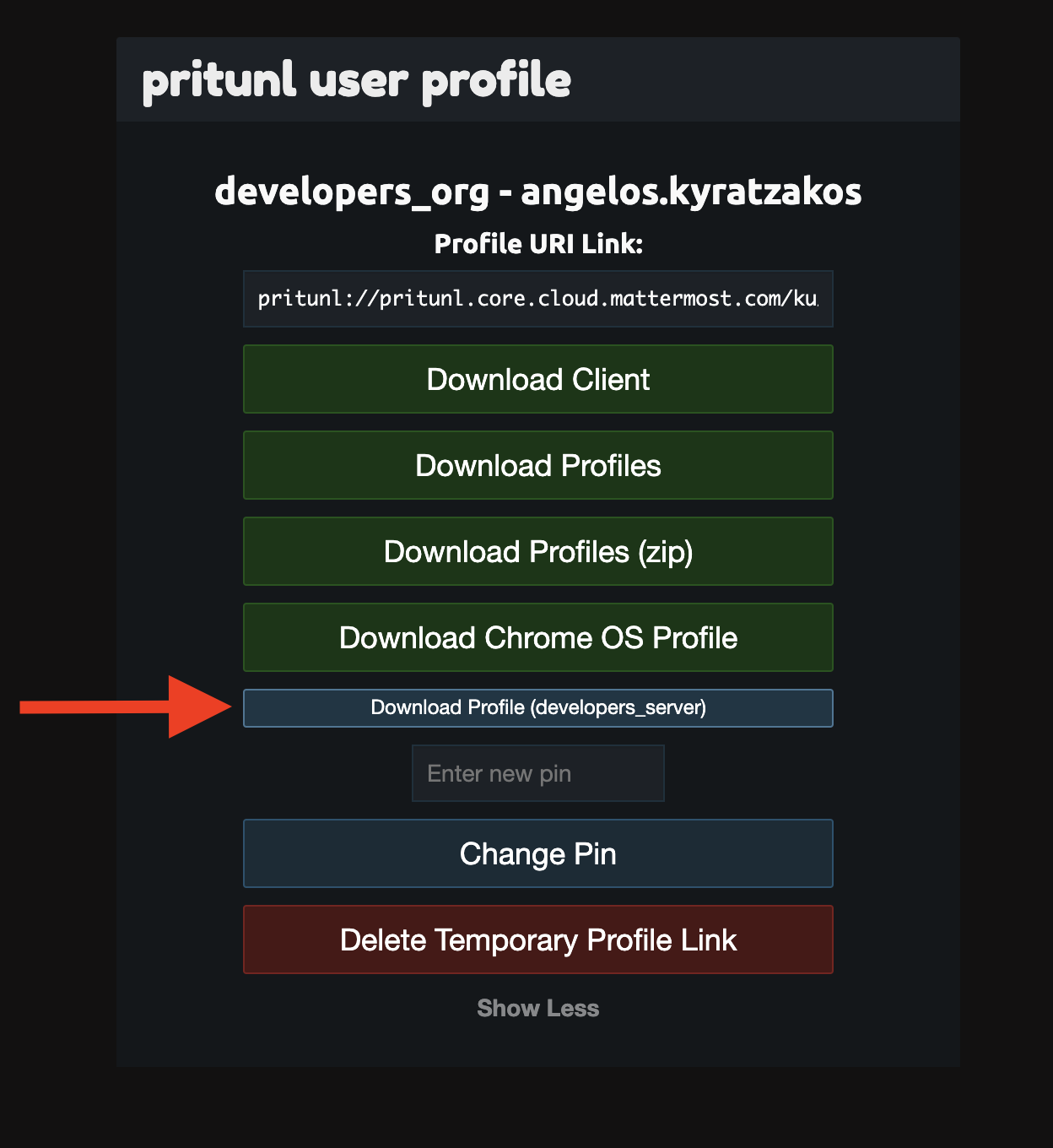 Pritunl User Profiles